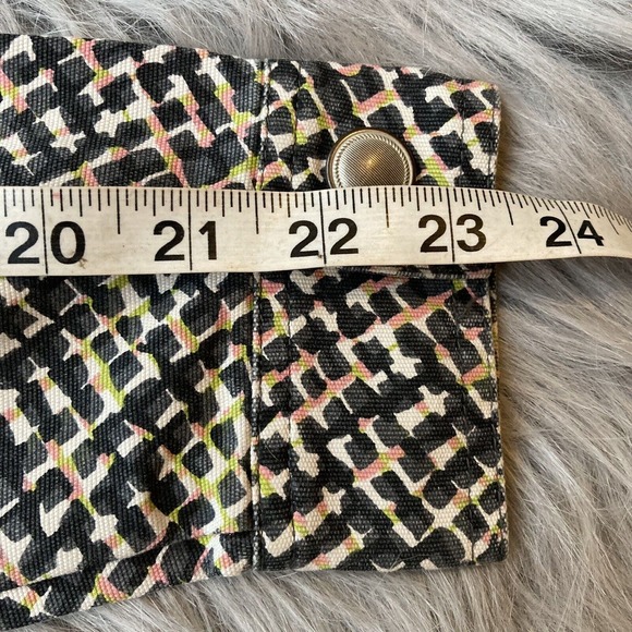 Cabi Jacket Sz Small geometric print moto womens zip up denim Colorful Casual - Picture 9 of 9